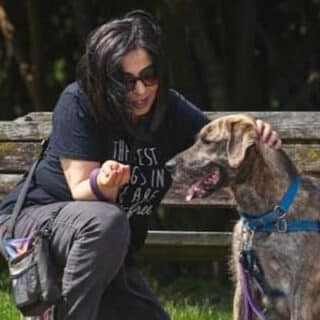 Madhvi Chona and her dog