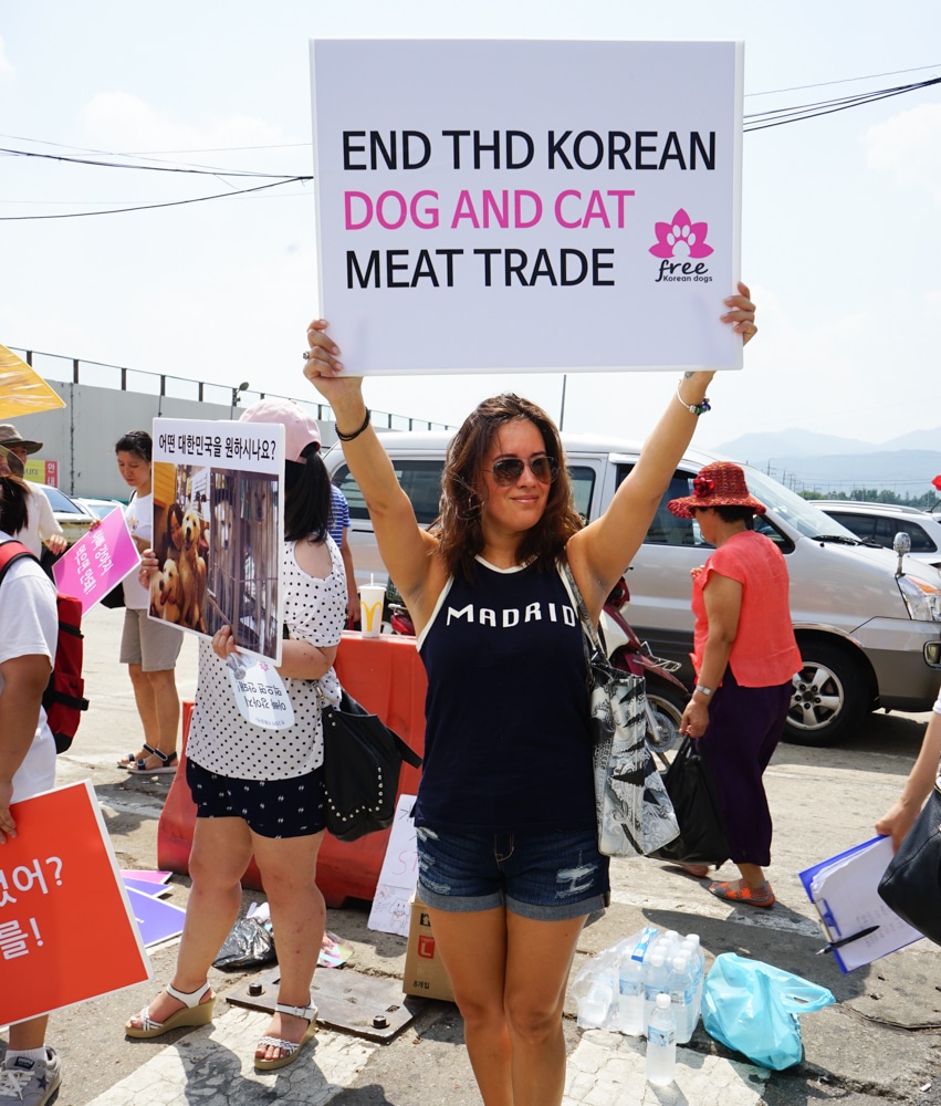 Protest at Moran dog meat market -26