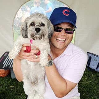 Robert Hsu with his dog